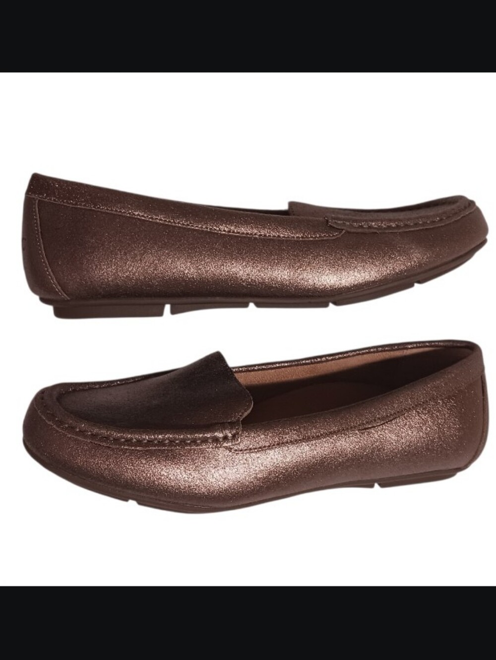 Vionic Debbie Metallic Moccasin Driving Loafer Bronze - Picture 4 of 13